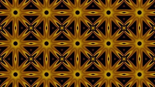 Abstract Golden Geometric Kaleidoscope Pattern Loop