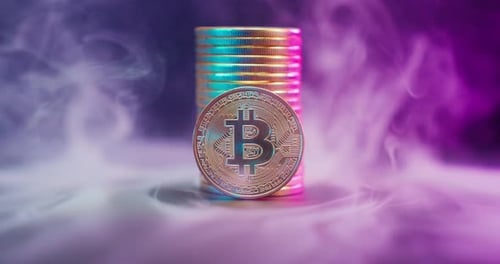 Pièces Bitcoin Fog