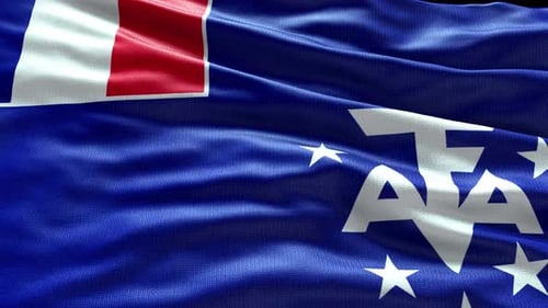 Realistic Waving Flag of French Southern and Antarctic Lands