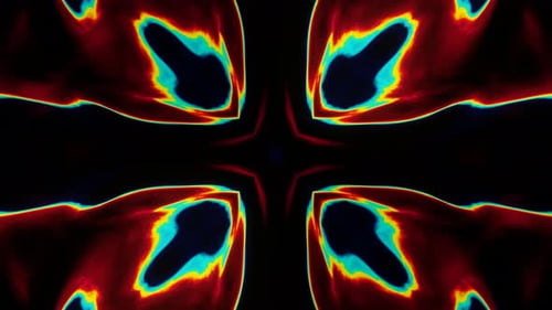Dynamic Abstract Kaleidoscope Glowing Symmetrical Pattern