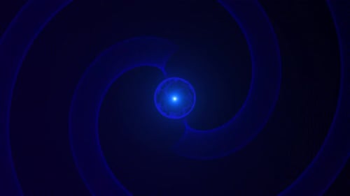 Abstract Blue Glowing Spiral Tunnel Loop