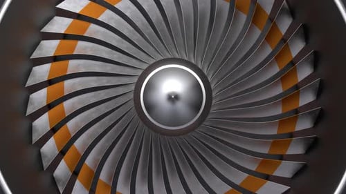 Aircraft turbine. Jet engine.