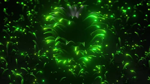 Abstract Glowing Green Organic Shapes Background Loop