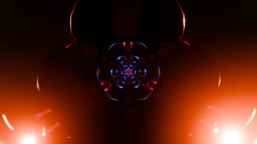 Túnel 3D geométrico abstracto que recorre sin cesar para un uso cautivador en VJ
