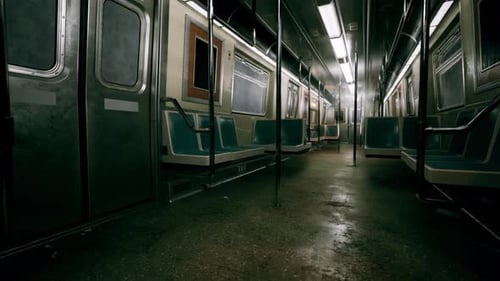 Voiture de métro vide dans le métro souterrain