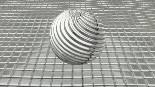 Luxus-Hintergrund mit schwebenden silbernen Würfeln, Reflexion, 3D-Renderer, Exklusiv, Kugel