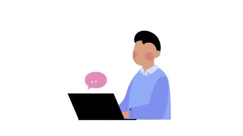 Man Using Laptop Animation HD On Alpha