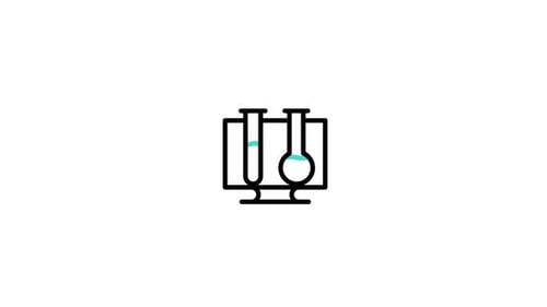 Science Experiment Icon Animation on Digital Monitor