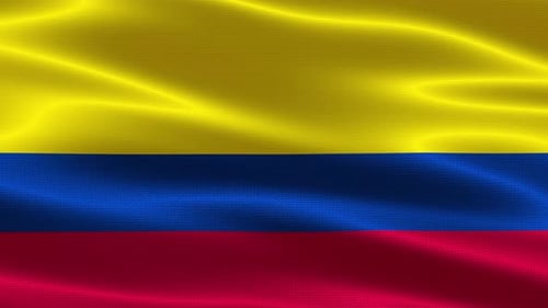 Realistic Waving Flag of Colombia