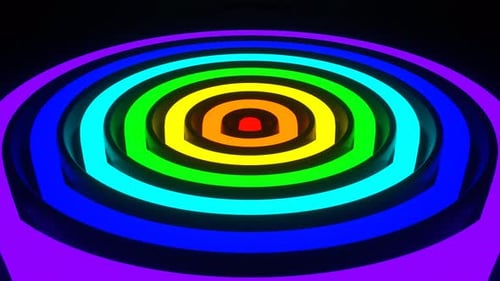 Rainbow Colors Ring Waves Background Vj Loop In 4K