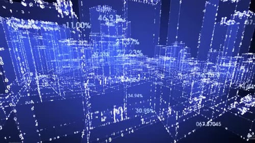 Futuristic Digital City Data Network Animation