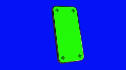 Smartphone Rotating Isolated With Trackers On The Screen