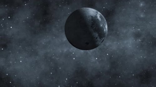 Realistic Moon Rotation in Dark Starry Night Sky