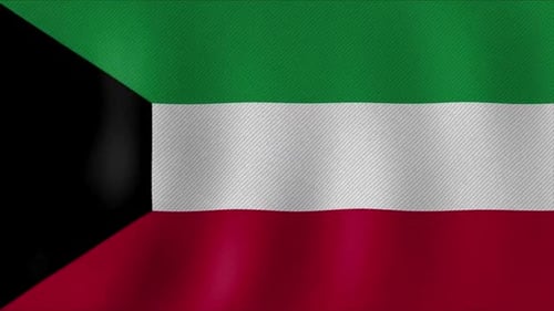 Kuwait Flag Waving Seamless Loop Animation
