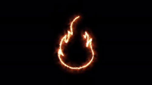 Fire Logo Animation 4K On Black Background