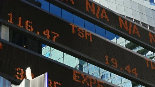 New York - October 10, 2014: Market Ticker, on October 10,