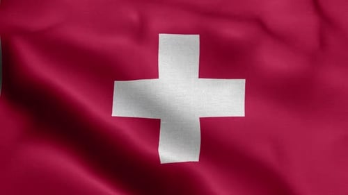 Switzerland National Flag Waving Loop