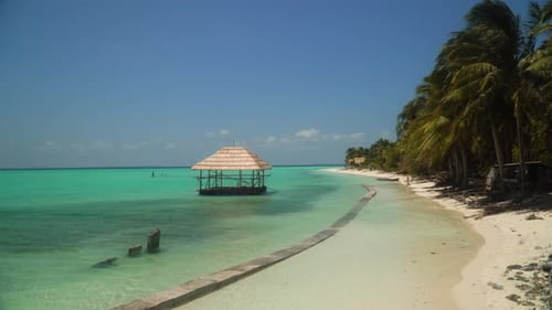 Tropical Island with a Beach on the Atoll Onok Island Balabac Philippines