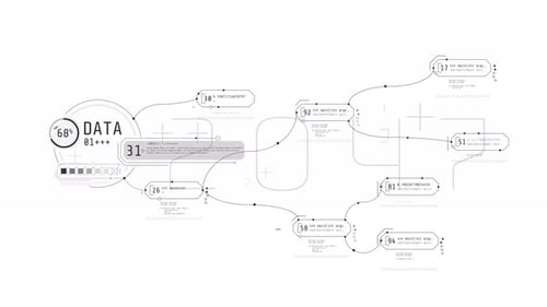 Abstract Animated Multicomponent HUD Diagram with Infographics