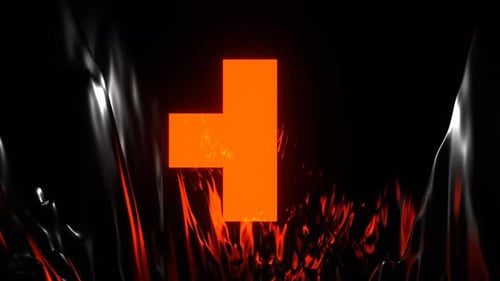 Orange And White Neon Squares By Mountains Background Vj Loop In 4K
