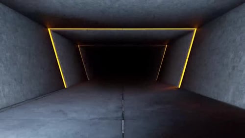 Journey through glowing tunnel with dynamic perspective and modern design