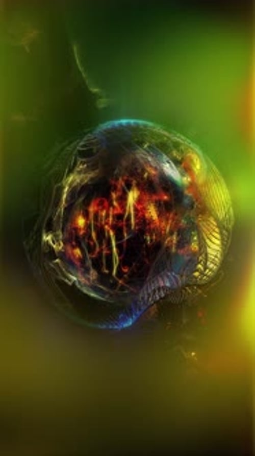 Abstract Futuristic Orb with Glowing Energy Elements