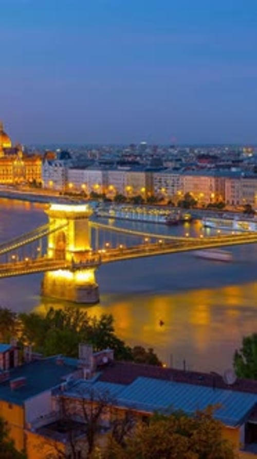 Vertical View Of Budapest City Skyline, Hungary