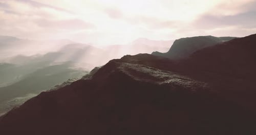 Epic Mountain Landscape Animation with Sun Rays
