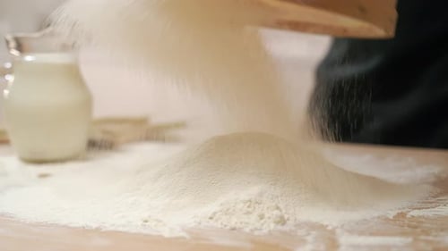 Flour Sifting for Baking and Cooking Preparation