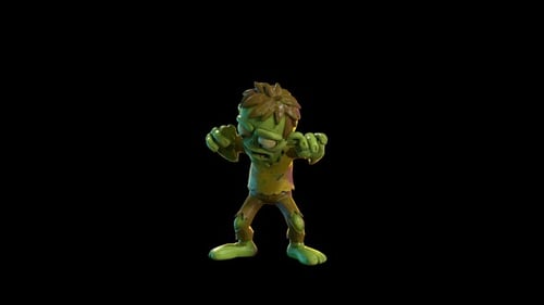 Stylized Cartoon Zombie Shambling Loop Animation for Halloween