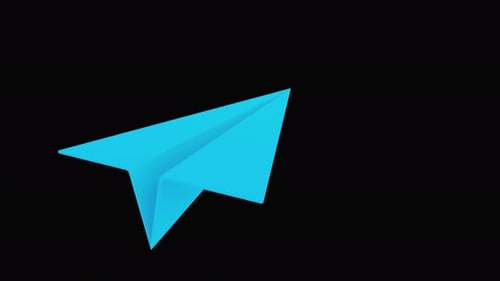 Animated 3D Blue Paper Airplane Travel Loop