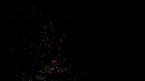 Sparkling Red and Orange Particles on Black