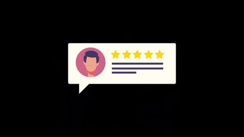 Animated User Review Speech Bubble with Star Rating