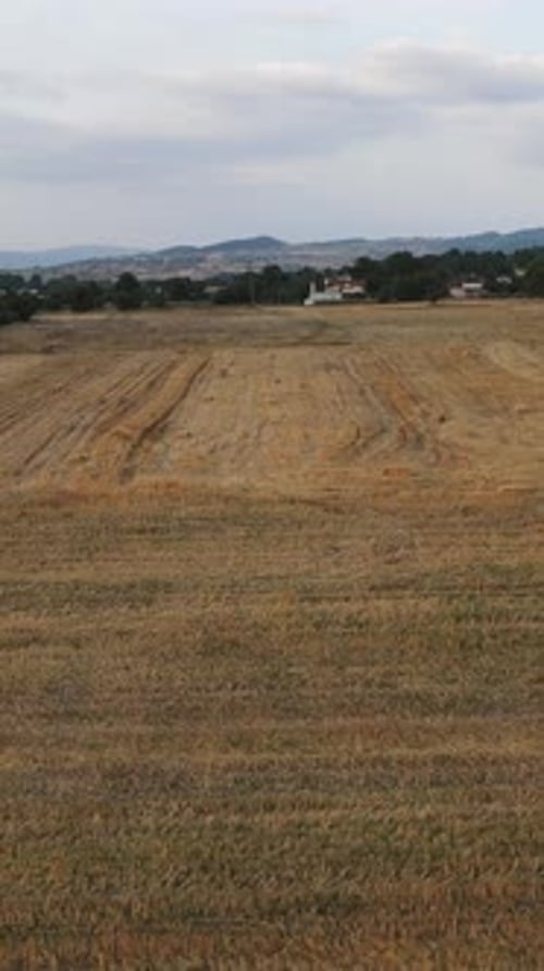 Farm Harvest Aerial View