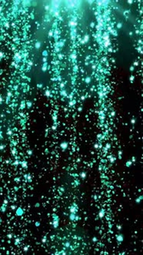 Sparkling Turquoise Glitter Falling Overlay Loop