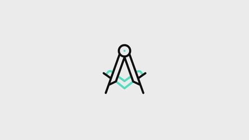 Animated Compass Icon with Flat Design Style