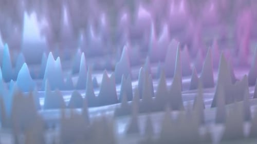 Signal curve shapes in neon light. Equalizer level meter or data analysis visualization.loop