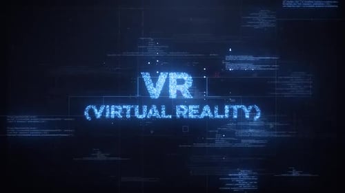 Futuristic VR Virtual Reality Text Reveal with Digital Code