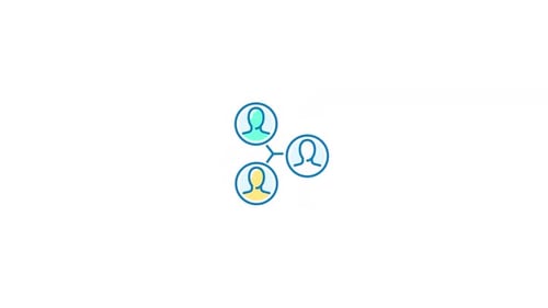 Animated People Connection Network Flat Icon