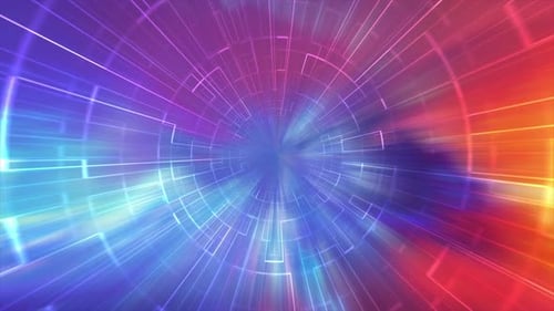 4K 3D animation. Abstract technology background. Futuristic cyberspace, data, hi tech concept