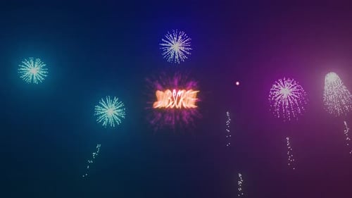 Fireworks Particle Text Reveal Animation