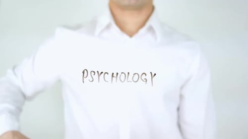 Psychology, Man Writing on Glass