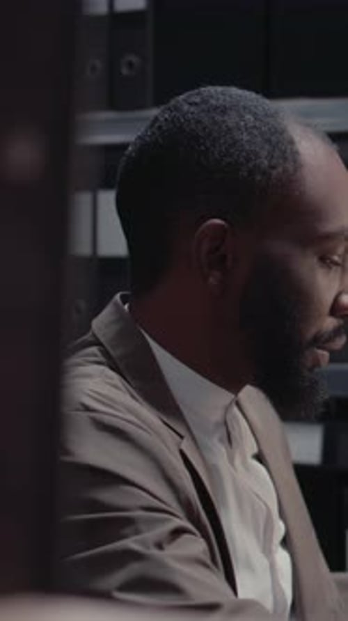 Focused Man Working in a Modern Office