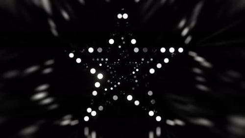 White Disco Glow In The Star Shaped Tunnel Background VJ Loop In 4K