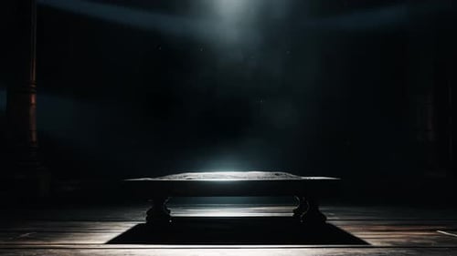 Darkroom background with a platform to showcase