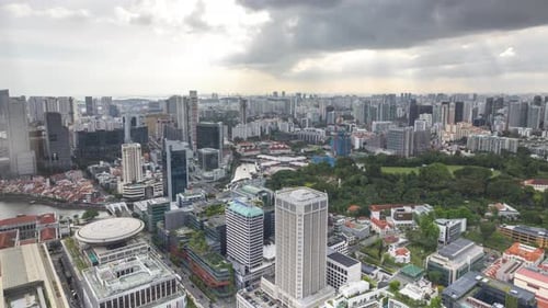 Singapore City Skyline From a High Vantage Point