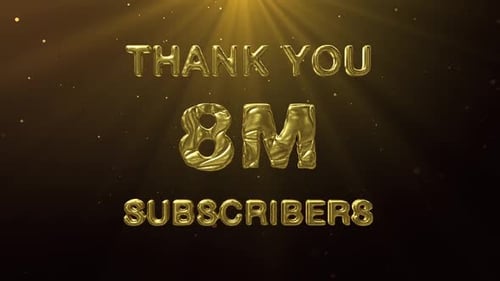 Golden 3D Subscribers Thank You Celebration Title Animation