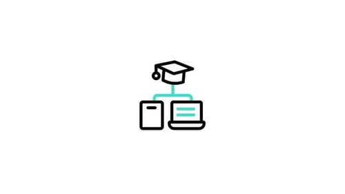 Education and Technology Connection Icon Animation
