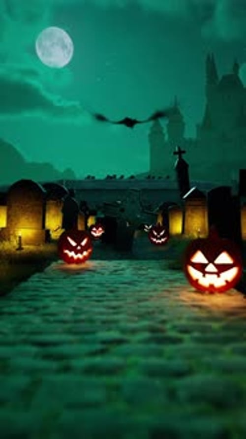 Animated Spooky Halloween Gate Opening Message Reveal
