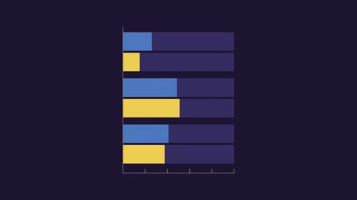 Animated Horizontal Bar Chart Data Infographic in Flat Design
